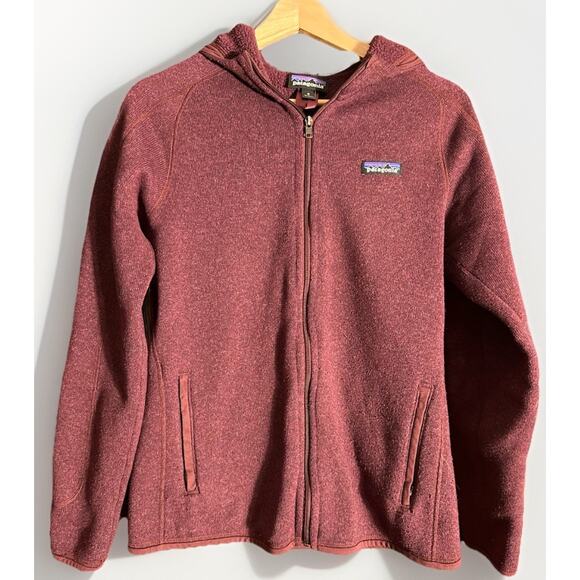 Patagonia Better Sweater Hoodie Full Zip Women’s M Burgundy Raisin Fleece Jacket - Picture 1 of 4